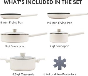 Vente directe d'usine sartenes de cocina blanc juego de ollas y sartenes blancas antiadherentes Batterie de cuisine en céramique - Product Image 2