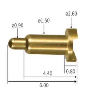 Contact électrique à ressort en laiton, connecteur d'alimentation magnétique à broche pogo à 2 contacts, coussinet de contact à broche pogo 30A avec vis