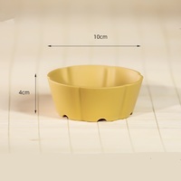 Dia.10cm H.4cm En Plastique Classique Forme De Fleur Ronde Bonsaï Pot Succulent Planteur En Plastique Cactus Pot
