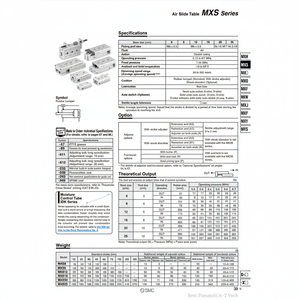 Table coulissante pneumatique SMC Pneumatics MXS12-20 pièces pneumatiques - Product Image 1