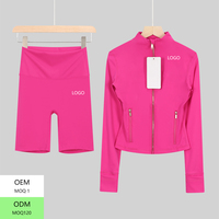 Ensemble de survêtements de sport pour femmes de haute qualité, veste zippée à manches longues et short, ensemble 2 pièces pour femmes