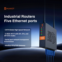 Router Industrial 4G Global CAT4 R545-G4 con 5 Puertos Ethernet, Compatible con RS485 o RS232, Soporte de Pared, Gateway Modbus
