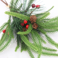 Grosir 39cm buatan Cryptomeria forfortuner pinus jarum bundel rumah halaman dekorasi Natal bunga diawetkan tanaman