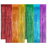 Rideaux en guirlandes métalliques arc-en-ciel de haute qualité, 4 pièces, 1x2m, pour toile de fond de mur photo de remise de diplôme