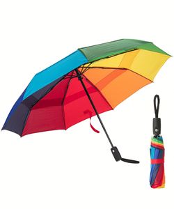 Petit parapluie de voyage coupe-vent, pliable automatiquement, résistant à l'eau, léger, pour la pluie et le soleil, pour femmes et hommes, s'adapte à la voiture ou au sac à dos - Product Image 1