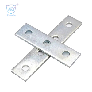 12GA 14GA uni strut canal <span class=keywords><strong>acier</strong></span> c canal support unistrut support 3 trous épissure <span class=keywords><strong>plaque</strong></span> - Product Image 1