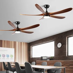 <b>Ceiling</b> Fan <b>Light</b> Solid Wood 52 Inch LED Inverter <b>Remote</b> <b>Control</b> For Living Room Bedroom Office - Product Image 1