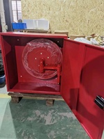 Armoire pour enrouleur de tuyau d'incendie 19mm*30m avec double compartiment, construction en métal et acier inoxydable