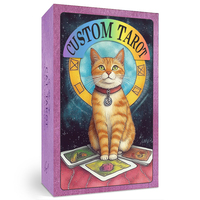 Vente en gros personnalisée Tarot chat mignon 78 pages impression et emballage de cartes de tarot avec guide jeu de tarot à bords dorés/argentés