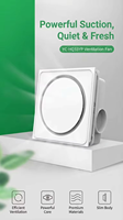 Ventilateur d'extraction compact 81 mm, 90 CFM, aspiration puissante, roulement à billes, fonctionnement silencieux, cuisine, salle de bain, design moderne