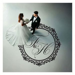 Autocollant en vinyle personnalisé pour mariage, lettres imperméables, initiales, autocollants de nom pour la piste de danse, décoration de mariage - Product Image 1