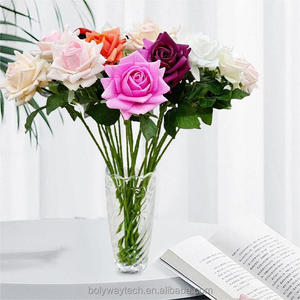 Di alta qualità in lattice fiori bianchi di seta a stelo singolo rose idratante artificiale vero tocco rose inglesi vero tocco fiore - Product Image 4