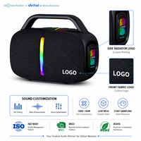 Altavoz Inalámbrico Portátil Personalizado con Luz RGB, Asa de Transporte, Logotipo Frontal, Impresión en Radiador Lateral y Servicio OEM ODM