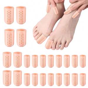 Grand orteil protecteur respirant Gel Toe Cap Silicone Toe Cover manches avec trous offre un soulagement des ongles manquants ou incarnés - Product Image 2