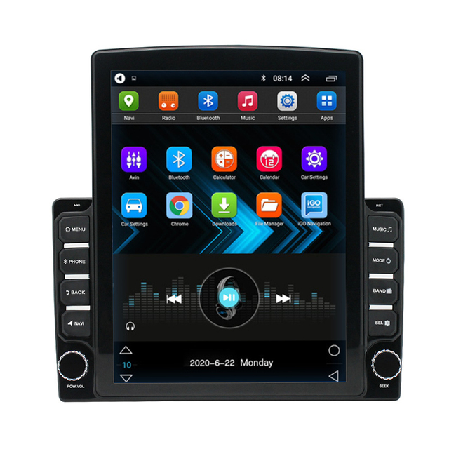 Zmecar Universal 9.7 Inch Vertical Screen Car Stereo with GPS RGB for WiFi Reversing Aid Tesla Style Android Radio