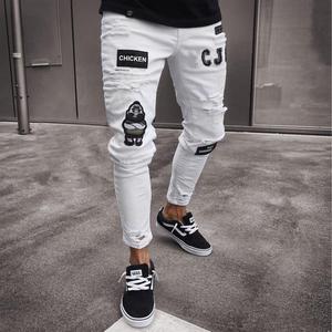 Pantalones pitillo para <span class=keywords><strong>hombre</strong></span> Pantalones pitillo rasgados bordados - Product Image 2