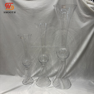 LISSE trompette clair élégant verre mariage église allée présentoir fleur Table pièce maîtresse décoration de Table de mariage - Product Image 1