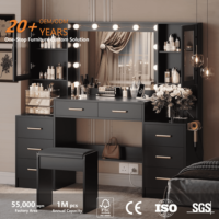 Table de massage moderne de luxe sur mesure, coiffeuse en bois pour hôtel, ensemble de tabourets de rangement grande capacité, mobilier de salon écologique