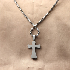 <b>Cross</b> Pendant Necklace Stainless Steel Unisex Geometric Design 12013 - Product Image 2