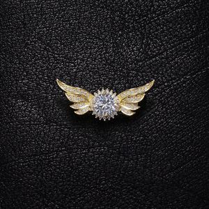 Delicado Broche de Zirconia Cúbica con Forma de Alas de Ángel, Elegante Broche Pequeño para Mujer, Accesorios de Joyería - Product Image 6