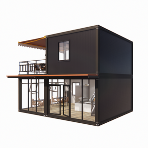 تصميم متين لحاوية فاخرة مسبقة الصنع بطول 20 قدمًا تتحول إلى بار أو مقهى، متجر مسبق الصنع من طابقين مع سطح ودرج لمشاريع كأس العالم - Product Image 4