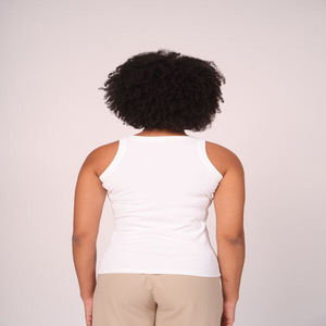Débardeur décontracté haut de gamme, classique, sans manches, en coton doux, col rond, bretelles larges, élégant, à porter au quotidien - Product Image 6