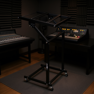 Pro <b>Racks</b> <b>12U</b> Audio Studio <b>Rack</b> Stand Metal Floor Mount Adjustable Wheels Model D0100HXJIH8 - Product Image 2