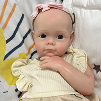 Poupée Reborn Bébé Fille Nouveau-né en Silicone Platine Plein, Lavable, Extensible, Peinte, 45 cm, Réaliste, Douce, Pondérée, Jouet Doux