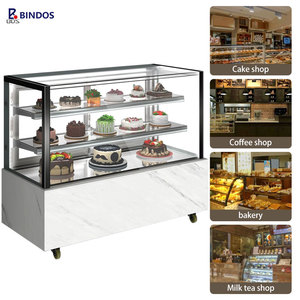 Thương mại trong suốt vuông kính bánh truy cập tủ lạnh đơn nhiệt độ thiết kế cho món tráng miệng sô cô la Nhà Hàng Bánh hiển thị - Product Image 5