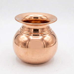 Handmade Modern <b>Copper</b> Pooja Lota/Kalash Vessel for Home Office and Temple Use Karwa Chauth Pooja Accessories - Product Image 1