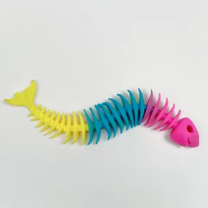 Customizable TPR Funny Stretching Fish Bone Toys for Stress Relief and Fun