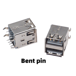 Puerto USB 2.0 A Hembra de Bajo Perfil de 10.0 mm, Montaje Vertical con Pines de Seguridad y Diseño Recto (Negro/Verde/Beige) - Product Image 3