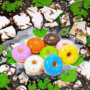 Jouet à mâcher pour chien en peluche Donut, jouet couineur pour animaux de compagnie, jouet interactif en peluche douce résistant aux morsures pour chiot, jouet d'entraînement - Product Image 3