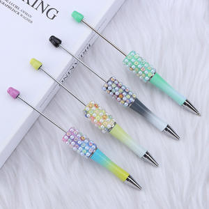 Stock DIY Coloré Perle Stylo À Bille En Plastique Gradient Couleur Rotatif Stylos À Bille Personnalisé pour Cadeaux - Product Image 6