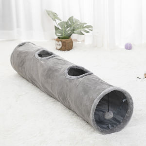 Tunnel per gatti pieghevole portatile personalizzato con palla eco-friendly giocattolo per animali da compagnia realizzato in resistente corda di Nylon in Silicone per il gioco del gatto - Product Image 1