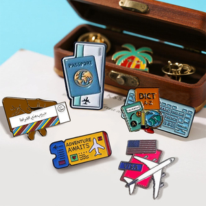 Adesivi per telefono in metallo con tema da viaggio in tutto il mondo biglietto aereo per il paese modello carta d'imbarco tessera in lega etichetta personalizzata - Product Image 4