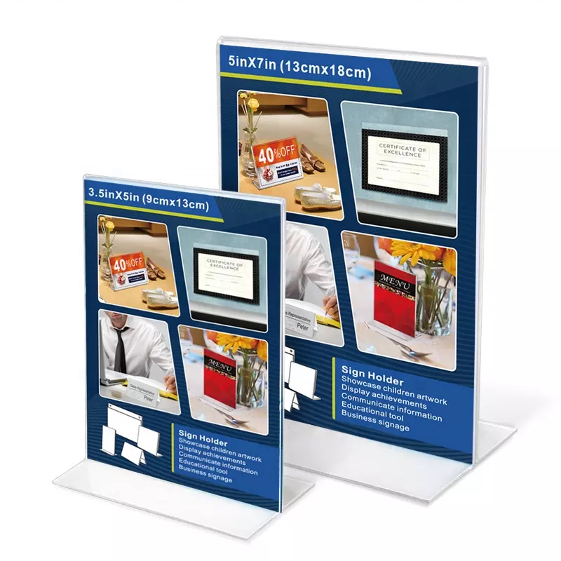 A4 A5 A6 завод персонализированные треугольник T L I-образная акриловая меню с отделением для карт, акриловый стол палатка оптовая продажа