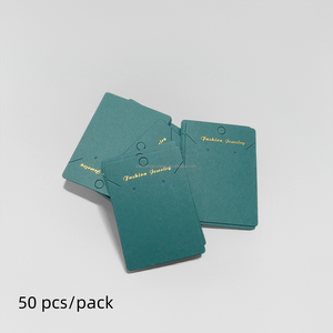 Carte de présentation en papier kraft vert 6x9 cm pour colliers et boucles d'oreilles avec fente Euro et sac de transport pour les propriétaires de petites entreprises - Product Image 6