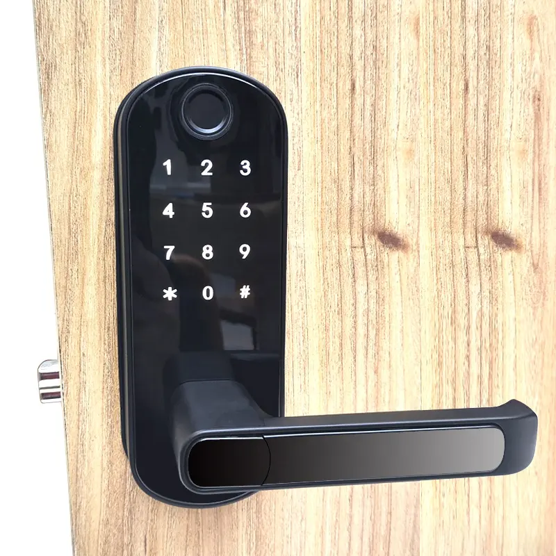 ttlock smart american wooden door lock security fingerprint code nfc latch electronic ttlock smart door locks