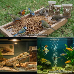 Vers de farine séchés riches en protéines, nourriture naturelle pour animaux et poissons, sans céréales, emballés dans un sac - Product Image 2