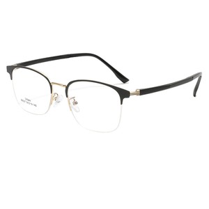 Monture de lunettes carrée Danyang 68007 pour homme, demi-cerclée extra large, noire et or, avec verres PC, monture optique professionnelle - Product Image 1