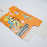 Boîte en carton pliable pour aliments, personnalisable avec impression couleur intégrale, emballage cadeau pour snacks, conception OEM sur mesure, vente en gros