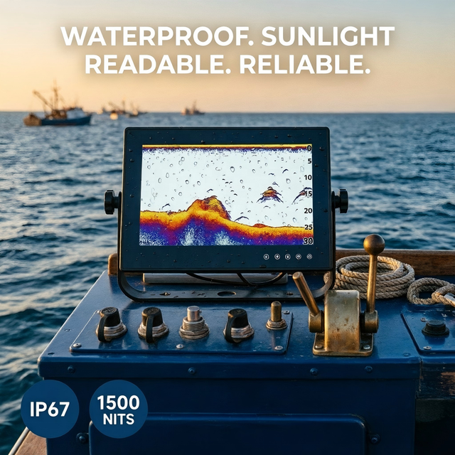 IP67 Waterproof 24 Inch Marine Monitor 1500 Nits Sunlight Readable Anti Glare Capacitive Touch for Ship Bridge