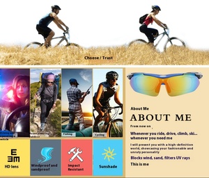 Lunettes de soleil de cyclisme sans monture SENTUMEI, protection UV400, légères, coupe-vent, pour hommes et femmes, pour la route, le VTT, la course à pied et la randonnée - Product Image 6