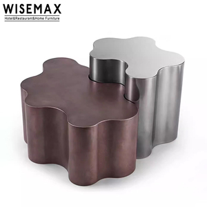 Wisemax đồ nội thất sang trọng Thiết kế phòng khách đồ nội thất ghế sofa trung tâm bảng hiện đại kim loại thép không gỉ cây thân Bàn cà phê - Product Image 5