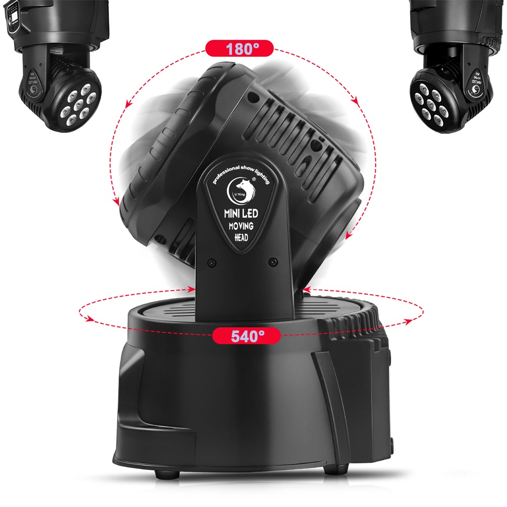 U`King 70W 4-in-1 LED Moving Head Light - RGBW DJ Stage Light With Remote, For Parties, Clubs, KTV