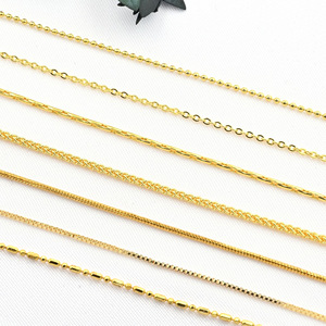 Collier universel réglable 45-60 cm, couleur or 14 carats, chaîne O, chaîne maille forçat, collier <span class=keywords><strong>Chopin</strong></span>, fabricants, vente en gros - Product Image 4