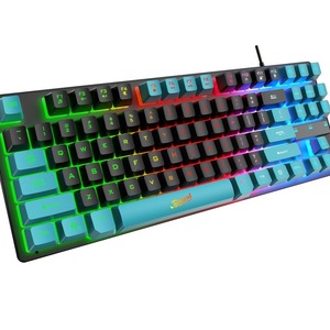 87 Keys Mechanical Feel Gaming Keyboard Rainbow Backlit Wired Portable for Laptop <b>PC</b> Computer - Product Image 5
