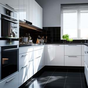 Gabinete de Cocina Moderno de Madera Maciza Modular Personalizado de Lujo - Marca OE HOME Diseño Completo de Almacenamiento Completo - Product Image 1