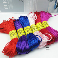 25 Couleurs 20 Mètres 2 mm Nouveau Fil Tressé Solide Macramé Soie Satin Cordon Nœud Chinois Corde DIY Bijoux Fabrication Bracelets Apprêts